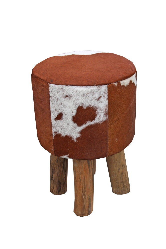Rodeo Stool - Tan & White